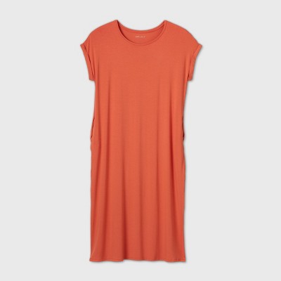 orange tee shirt dress