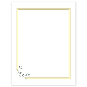 Avery 8.5" x 11" Cards, Gold Double Border with Florals, 10 ct - 1 of 4