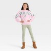 Girls' Wicked Emerald City Fleece Crewneck Graphic Sweatshirt - Light Pink - 4 of 4