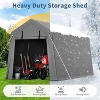 Portable Carport Storage Shed with Roll-up Zipper Door, Heavy Duty Waterproof Tarp, Storage for Motorcycle, Bike, Garden Tools, Gray - 3 of 4