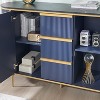 SinCiDo Sideboard Buffet Servers with 2 Doors & 3 Drawers, 54″W Luxury Fluted Kitchen Storage Cabinet with Faux Marble Tabletop - 3 of 4