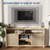 Fluted TV Stand for 65" TV, Mid-Century Modern Entertainment Center with Storage, Slim Wood Media Console Table for Living Room, Bedroom, Apartment - 3 of 4