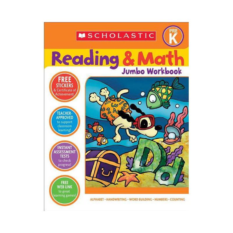 Reading & Math Jumbo Workbook: Grade Prek - by  Scholastic Teaching Resources (Paperback), 1 of 2