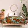 Deny Designs 3pc Full/Queen Valentina Ramos Oranges and Flowers Comforter and Pillow Sham Set: Abstract Design, Non-Woven Fabric, Machine Washable - 3 of 4