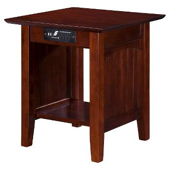 Nantucket End Table with Charger Walnut - AFI