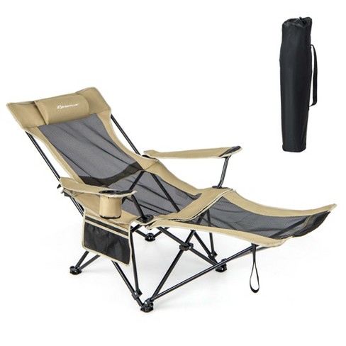 Costway chaise de camping pliante avec table latérale et porte-gobelet,  chaise de directeur robuste avec repose-pied détachable, chaise de chasse  portable pour pêche randonnée, supporte 150 kg - Conforama