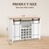 47.2" Rustic Farmhouse Dining Storage Cabinet with Adjustable Shelves, Drawers & Wine Bottle Organizer - 4 of 4
