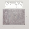 Traditional Floral Area Rug, Machine Washable Non-Slip Carpet for Living Room, Bedroom, Dining Room, Grey and Brown - 4 of 4