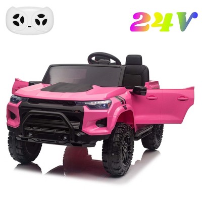 24V 2-Seater Electric Ride-On Truck for Kids with Remote Control, LED Lights, Music, Storage, Battery Powered Car Toy for Toddlers Boys & Girls