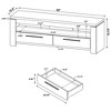 59" Engineered Wood Transitional TV Console with 2 Drawers, 1 Open Shelf and Silver Hardware for Living Room and Bedroom - 4 of 4