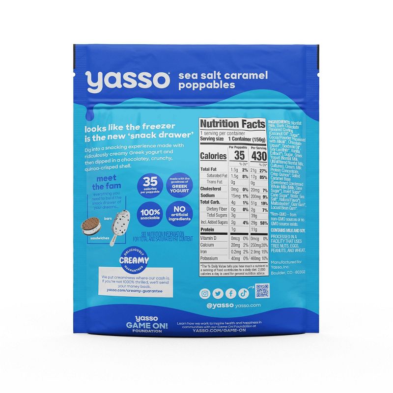Yasso Frozen Greek Yogurt - Sea Salt Caramel Poppables - 6.84 fl oz, 4 of 6