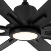 Casa Vieja 54" Inspirit Modern Indoor Outdoor Ceiling Fan 8 Blade LED Light Remote Control Matte Black Finish Bedroom Patio Living Room Damp Rated - 3 of 4