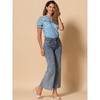 INSPIRE CHIC Women's Chiffon Short Sleeve Ruffled Trim Floral Blouse - 2 of 4