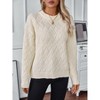 WhizMax Womens Oversized Sweaters Crewneck Long Sleeve Casual Loose Pullover Sweater Cable Knit Vintage Tops - 3 of 4