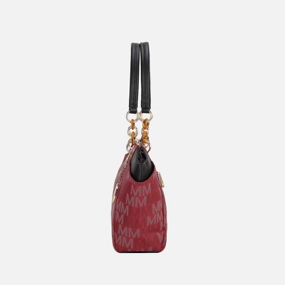 MKF Collection Cameron Tote Bag Stylish Vegan Leather Handbag with Spacious Design by Mia K- Burgundy — фото 5