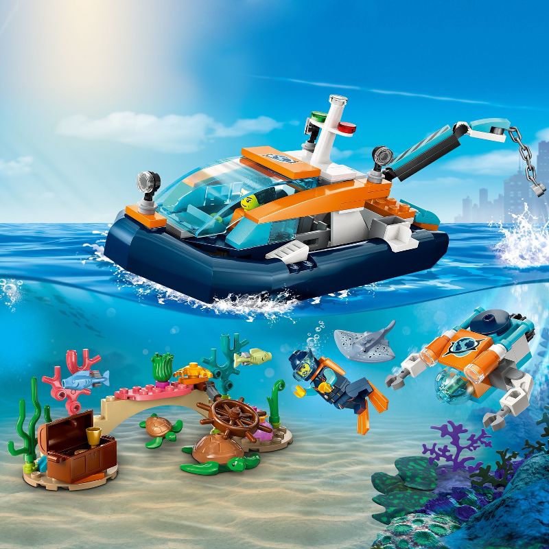 LEGO City Explorer Diving Boat Ocean Building Toy Set 60377, 4 of 10