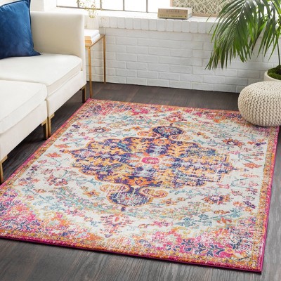 Gray 9' x 12' Stain-Resistant Synthetic Rectangular Area Rug
