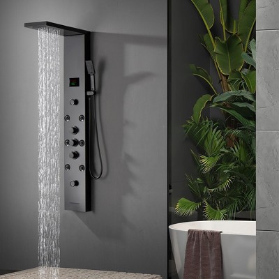 Matte Black 59'' Multi-Function Shower Panel System