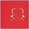 Best Paper Greetings 6-Pack Red 3D Bride & Groom Heart Wedding Greeting Congratulations Cards with Envelopes 4.7x4.7 in - 2 of 4