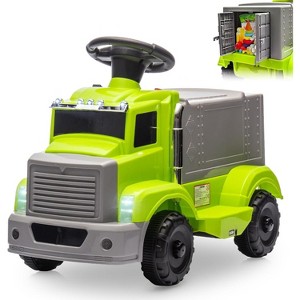 6V Ride on Truck, Kids Electric Car with Under Seat Storage, Music, 2 Headlights and 5 LED Lights - 1 of 4
