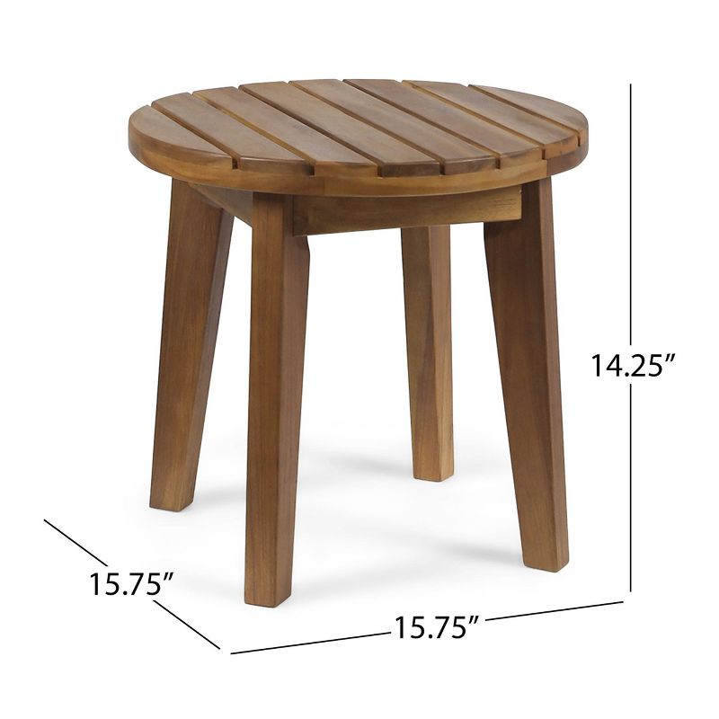 Gertrude 16" Acacia Wood Side Table - Teak - Christopher Knight Home, 6 of 7