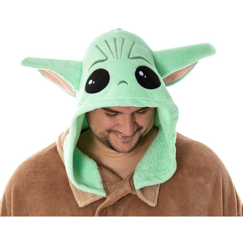 Big and Tall Baby Yoda Star Wars The Child Adult Costume Plush Robe Beige, 5 of 7