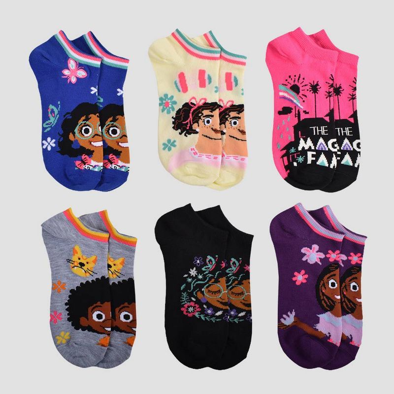 Girls' Disney Encanto 6pk No Show Socks, 2 of 6