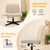 KERDOM Criss Cross Office Desk Chair, Comfy Cross Legged Modern Makeup Vanity Chair No Wheels,Beige - 3 of 4