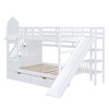 PAGED Wooden Castle Bunk Bed Loft Bed, Twin over Twin Bed Frame with Drawers, Shelves, Slide, Stairs and Guardrail for Kids, Teens - 4 of 4