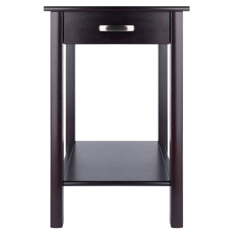 Liso End Table / Printer Table with Drawer and Shelf - Dark Espresso - Winsome, 1 of 9