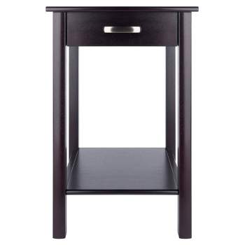 Liso End Table / Printer Table with Drawer and Shelf - Dark Espresso - Winsome