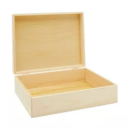 Bright Creations Unfinished Wooden Jewelry and DIY Arts and Crafts Storage Box (9 x 12 x 3.3 In)