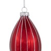 Northlight 5" Shiny Red and White Glittered Striped Glass Finial Christmas Ornament - 3 of 4