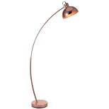 60.25" Hartford Modern Curved Floor Lamp with Bell Shade Rose Gold - Teamson Home