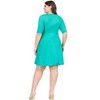 24seven Comfort Apparel Elbow Sleeve Plus Size Knee Length Dress - 3 of 4