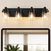 DAKAFUL Bathroom Vanity Light, Vanity Fixtures with Clear Glass Shades,Modern Matte Black Wall Sconce Over Mirror,for Bedroom/Living Room - 2 of 4