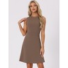 INSPIRE CHIC Women's Work Round Neck Sleeveless Fit and Flare Dresses - 2 of 4