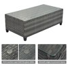 8-Piece Outdoor Patio Wicker Half-Moon Sectional Sofa Set with Rectangular Coffee Table - 3 of 4