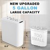 Aoibox Automatic Touchless Trash Can with Motion Sensor Lid, Slim Plastic Wastebasket for Bathroom, Office, RV, Bedroom, Living Room, White - 2 of 4