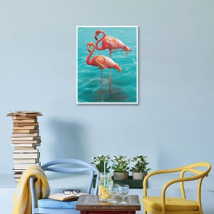 Masterpiece Art Gallery 22"x28" Flamingo Duet Wall Art - 1 of 4