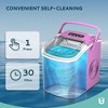 EUHOMY Portable Ice Maker - 26lbs/day, Ultra-Quiet & Self-Cleaning, Bullet Ice Production for Home, Kitchen,Pink - 3 of 4