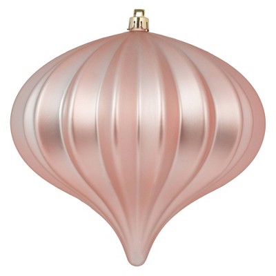 3ct Vickerman 5.7" Matte Onion Ornament, UV Coated Ornament Set Rose Gold