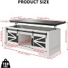 Farmhouse Lift Top Coffee Table with Hidden Storage Compartment, Wood Construction, Sturdy & Functional Living Room Table - 2 of 4