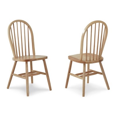 Natural High Back Windsor Wood Side Chair