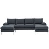 Karl Home |110 in. W Pillow Top Arm 3-Piece U-shaped Polyester Sectionals in Off-White - 4 of 4