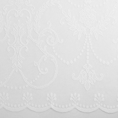 White Floral Lace Rod Pocket Sheer Curtain Panel 58" x 84"