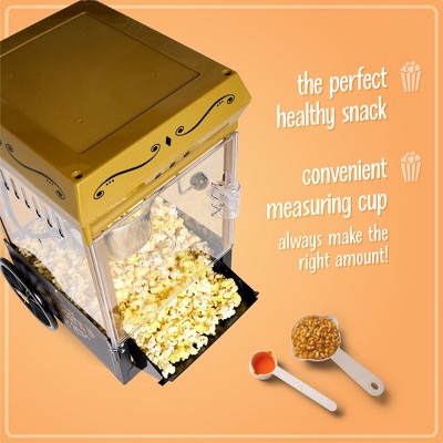 Vintage Black and Gold 2.5-Ounce Kettle Popcorn Maker with Cart