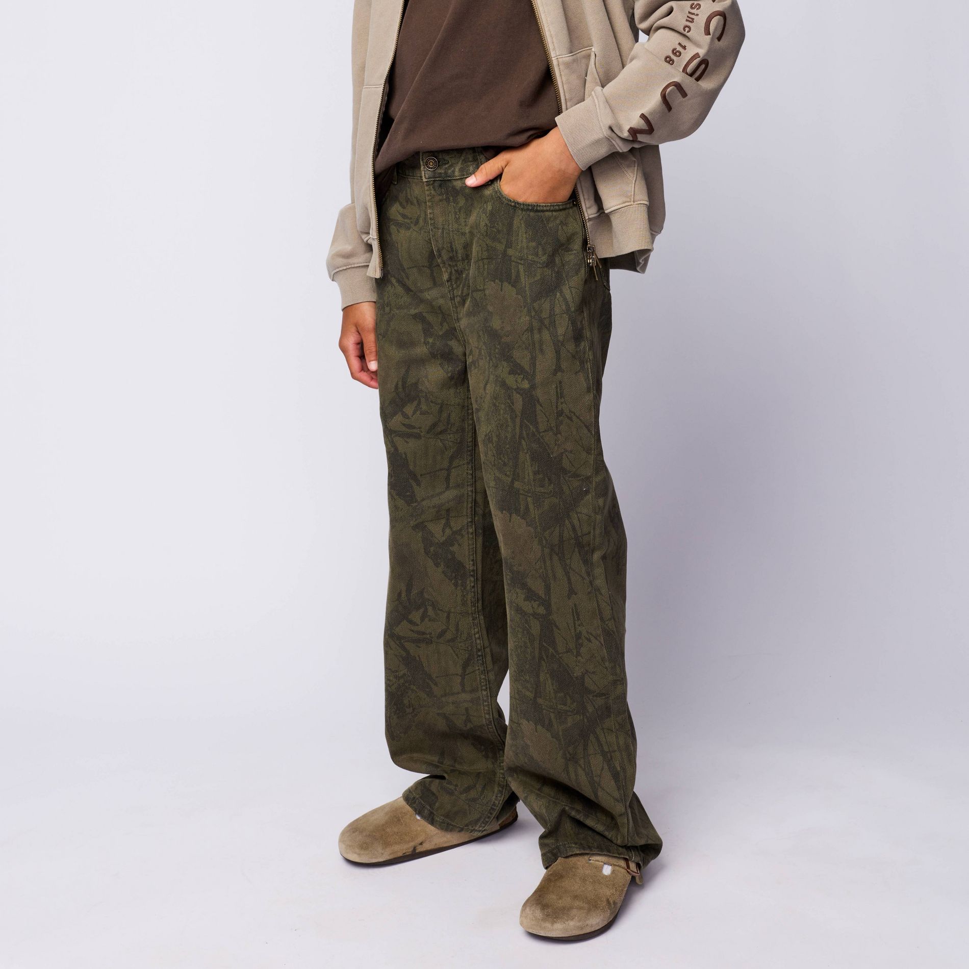 Pacsun Kids Boys' Baggy Jeans - Green Camo Print 14