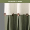 Farmhouse Shower Curtain Linen Bow Woven Fabric Country Rustic Western Green 72 inchx 72 inch L - 3 of 4