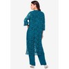 Roaman's Women's Plus Size Petite Lace Duster Pant Set - 3 of 4